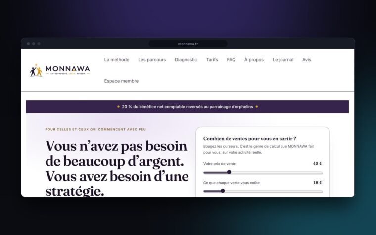 Aperçu du site Monnawa